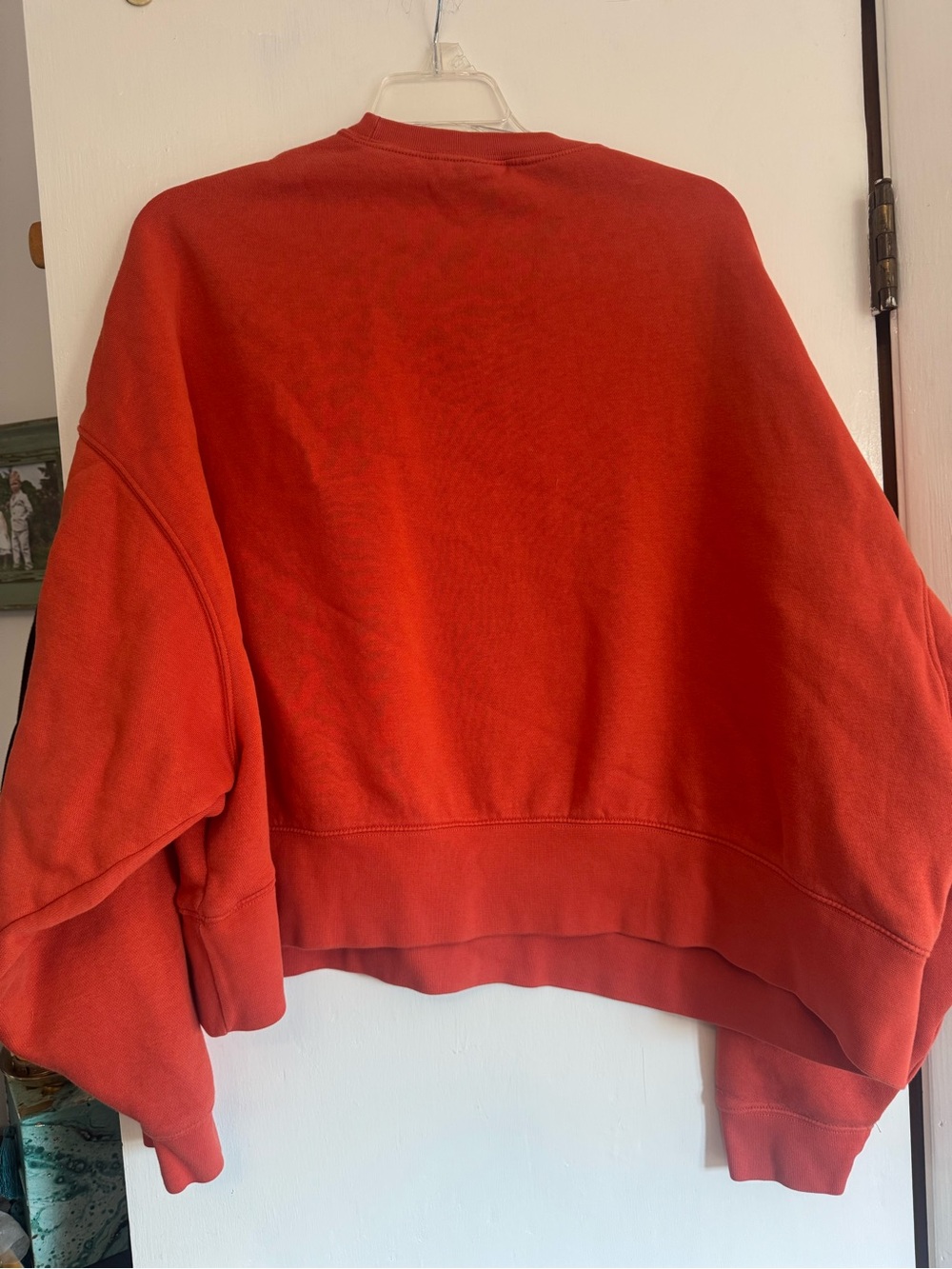 Nike Women’s Orange Crew Sweatshirt with White Swoosh - Picture 4 of 5